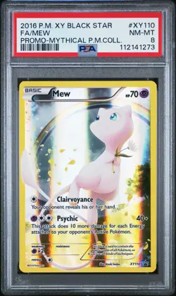 2016 POKEMON XY BLACK STAR PROMO MEW EX #XY110 PSA 8 NM #112141273 - Image 1