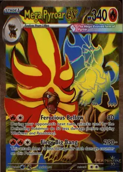 Mega Pyroar ex 099/086 Ultra Rare ME04: Chaos Rising Pokemon Holo Near Mint - Image 1