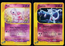 Pokemon EXPEDITION - #55/165 Mew #56/165 Mewtwo - Reverse Holo - ENG - LP - Image 1