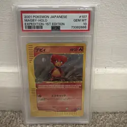 2001 POKEMON JAPANESE EXPEDITION 1ST ED #107 MAGBY HOLO PSA 10 VINTAGE EREADER - Image 2