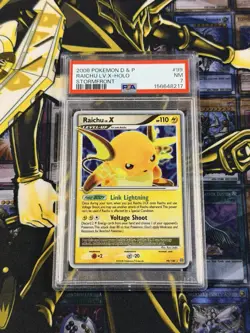 2008 POKEMON DIAMOND & PEARL STORMFRONT 99 RAICHU LV.X-HOLO PSA 7 - Image 1