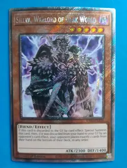 NM Yugioh Sillva, Warlord of Dark World - RA03-EN158 - Platinum Secret Rare - Image 1
