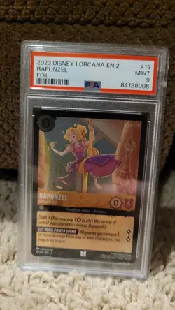 PSA 9 Disney Lorcana Rise of the Floodborn Rapunzel Gifted Artist Foil 19/204 - Image 1