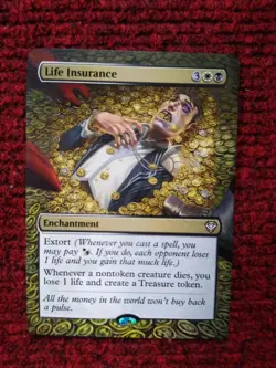 Life Insurance MTG Outlaws of Thunder Junction Hand Painted Extended Altered Art - Image 2