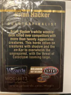 MtG Magic: The Gathering 1998 World Championship Deck Sealed- Brian Hacker - Image 2