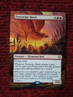 Pyreswipe Hawk MTG Bloomburrow Commander Hand Painted Extended Full Altered Art - Image 2