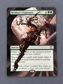 Rishkar's Expertise MTG New Capenna Commander Hand Painted Extended Altered Art - Image 1