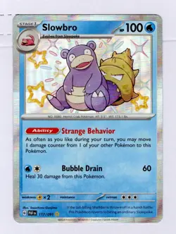 Slowbro 117/091 Shiny Rare Paldean Fates Pokemon Holo Near Mint - Image 1