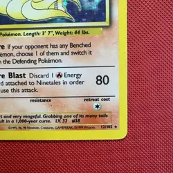 Pokemon Vintage Holo Ninetales Base Set 12/102 WotC 1999 - Image 4
