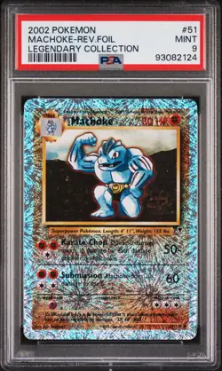 2002 POKEMON LEGENDARY COLLECTION Machoke #51 REVERSE HOLO PSA 9 - Image 1