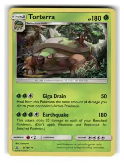Torterra 9/156 Holo Rare Ultra Prism Pokemon Holo Lightly Played - Image 1