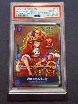 2024 One Piece P-043 Monkey D Luffy Convention Exclusive FOIL EN PSA 10 - Image 1