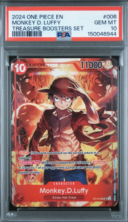 Monkey D Luffy PSA 10 Treasure Boosters Set #006 Promo 2024 One Piece - Image 1