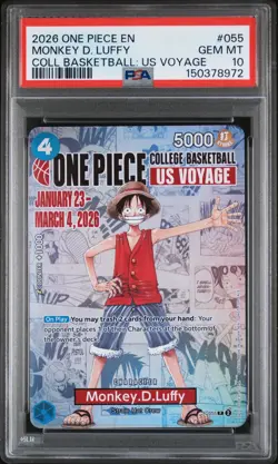 PSA 10 COLLEGE BASKETBALL : US VOYAGE MONKEY D. LUFFY ONE PIECE PROMOS 2026 - Image 1