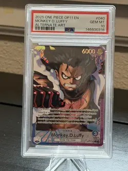 Luffy 2025 One Piece OP11 EN #040 Alt Art Leader PSA 10 Gem Mint - Image 1