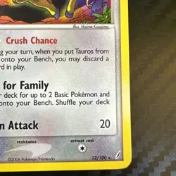 Tauros 12/100 EX Crystal Guardians Holo Rare Pokemon Card LP - Image 5
