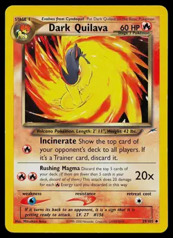 Pokemon Card Neo Destiny Dark Quilava 39/105 Uncommon - Image 1