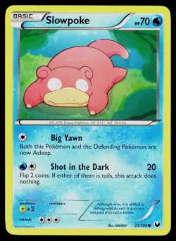 Pokemon Card Dark Explorers Slowpoke 23/108 Common - Image 1