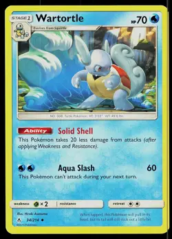 Pokemon Card Unbroken Bonds Wartortle 34/214 Uncommon - Image 1