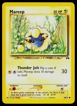 Pokemon Card Neo Discovery Mareep 58/75 Common - Image 1