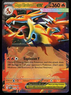 Mega Charizard Y ex 030 Holo Mega Evolution Promo Pokemon Card - Image 1