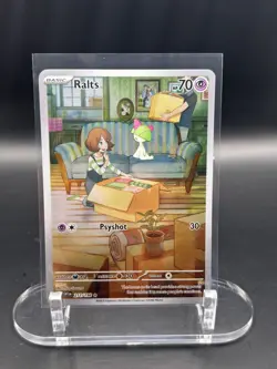 Pokemon TCG Ralts Scarlet & Violet Base Set Holo Illustration Card 211/198 Desc - Image 1