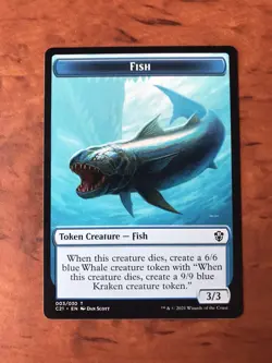 Fish / Beast Token MTG Magic the Gathering Card NM Near Mint Commander C21 - Image 1