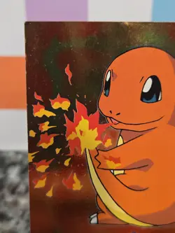 HOLO E4 #04 CHARMANDER TOPPS POKEMON 1ST ED STAGE 1 BLUE LOGO CARD TV ANIMATION - Image 2