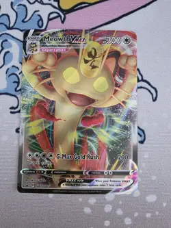 Pokemon Meowth VMAX SWSH005 Full Art Promo TCG Card - Image 1