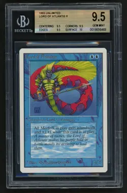 ***BGS 9.5 Quad+ Unlimited Lord of Atlantis (Pop 13 Q+ or higher)*** MTG Icarus - Image 1