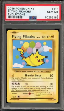 Pokemon Flying Pikachu XY Evolutions Secret Rare #110 PSA 10 Gem Mint - Image 1