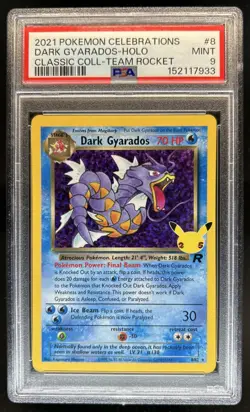 2021 Pokemon SWSH Celebrations Dark Gyarados Classic #8/82 PSA 9 - Image 1