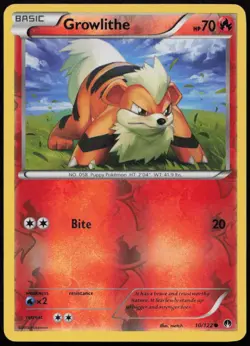 Growlithe 10/122 LP BREAKpoint Common Reverse Holo Pokemon - Image 1
