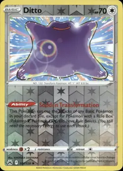 Ditto 107/159 Holo Rare Crown Zenith Pokemon Reverse Holo Near Mint - Image 1