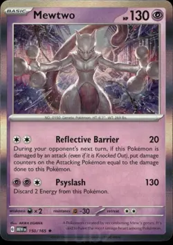 Mewtwo 150/165 Rare 151 Pokemon Holo Near Mint - Image 1