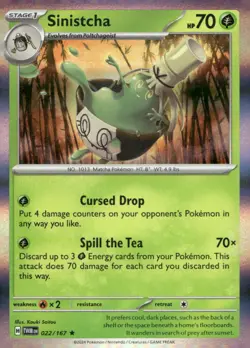 Sinistcha 022/167 Rare Twilight Masquerade Pokemon Holo Near Mint - Image 1