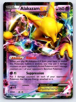 Alakazam EX 25/124 Holo EX Rare Fates Collide Pokemon Moderately Played - Image 1