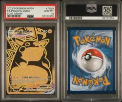 2022 POKEMON SWORD & SHIELD LOST ORIGIN #TG29 FULL ART/PIKACHU VMAX PSA 10 - Image 3