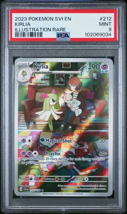 2023 POKEMON SVI EN-SCARLET & VIOLET ILLUSTRATION RARE #212 KIRLIA PSA 9 - Image 1