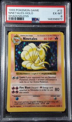 Pokemon Ninetales Shadowless Holo PSA 6 Base Set 12/102 Vintage 1999 WOTC - Image 1