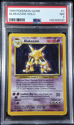 Pokemon Alakazam Holo PSA 7 Base Set 1/102 Vintage 1999 WOTC - Image 1