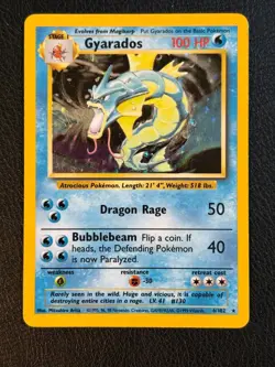 Gyarados 1999 Vintage Holographic Base set Pokemon WOTC 6/102 - Image 1