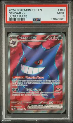 2024 POKEMON TEF EN-TEMPORAL FORCES ULTRA RARE #193 GENGAR EX PSA 9 - Image 1