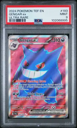 2024 POKEMON TEF EN-TEMPORAL FORCES ULTRA RARE #193 GENGAR EX PSA 9 - Image 1