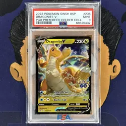 PSA 9 MINT 2022 Pokemon Go DRAGONITE V #235 BSP Promo Ultra Premium - Image 2
