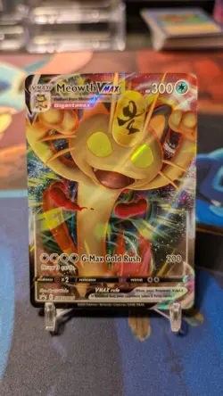 Pokemon TCG Meowth VMAX SWSH005 Full Art Black Star Promo Holo - Image 1