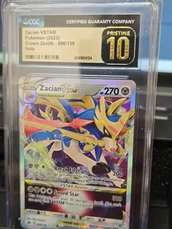 Zacian VSTAR 096/159 Crown Zenith Ultra Rare Holo Pristine 10 Graded CGC Pokemon - Image 3