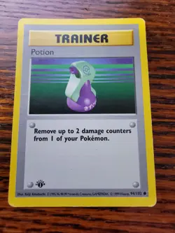 PL Pokemon Base Set TRAINER POTION 94/102 Shadowless 1st Edition - Image 1
