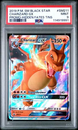 Pokemon Promo SM Hidden Fates Tins BLACK STAR CHARIZARD GX #SM211 PSA 9 - Image 1