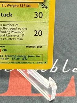 1st Edition 1999 Pokemon Golbat 34/62 Non Holo Fossil Vintage NM+ - Image 4